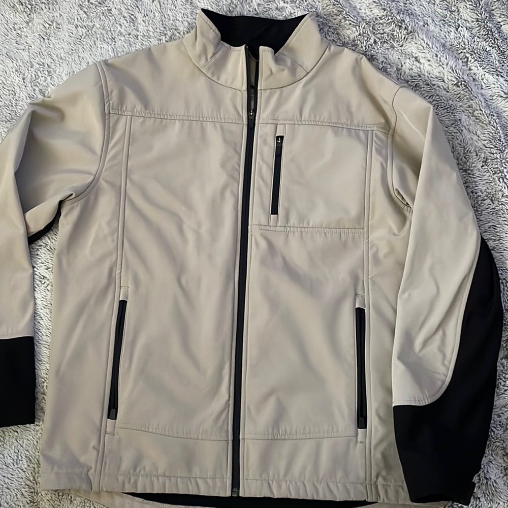 Redhead zip up jacket size large tan and black